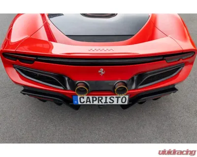 Capistro Exhaust Gold Twin Tailpipe Carbon Conversion Ferrari 296 GTB | GTS 2021-2025 - 03FE13810003-G