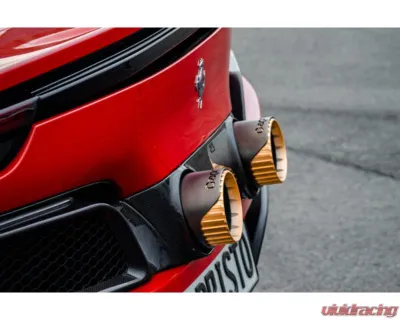 Capistro Exhaust Gold Twin Tailpipe Carbon Conversion Ferrari 296 GTB | GTS 2021-2025 - 03FE13810003-G