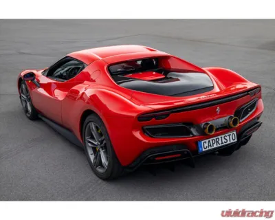 Capistro Exhaust Gold Twin Tailpipe Carbon Conversion Ferrari 296 GTB | GTS 2021-2025 - 03FE13810003-G