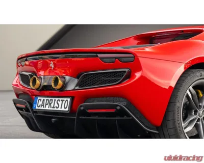 Capistro Exhaust Gold Twin Tailpipe Carbon Conversion Ferrari 296 GTB | GTS 2021-2025 - 03FE13810003-G