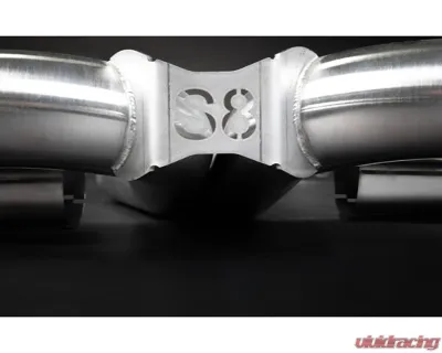 Capristo Exhaust OE Actuators Valved Catback Exhaust System w/ Capristo Carbon with Silver Tips Audi S8 D5 - 02AU09403014-CS