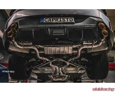 Capristo Exhaust OE Actuators Valved Exhaust System w/ Gold & Wicrom Tips, Mid-Pipes & 200 Cell OPF/GPF Replacements BMW XM - 02BM13403002-G