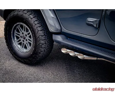 Capristo Exhaust Triple Tip Valved Exhaust w/ 250 Cell Sport Cat Downpipes Jeep Wrangler 4xe - 02JE12003002