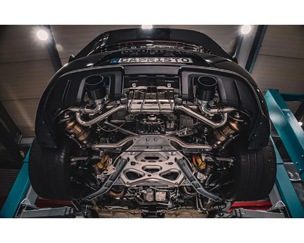 Capristo Exhaust OPF Replacement 100 Cell Valve Muffler & Performance Headers Set w/ Wicrom Tips Porsche 718 GT4RS - 02PO01003036