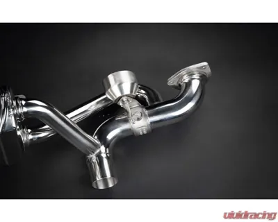 Capristo Exhaust PSE Valved Muffler w/ Black Slanted Wicrom Tips Porsche 718 GT4RS - 02PO01003031-B
