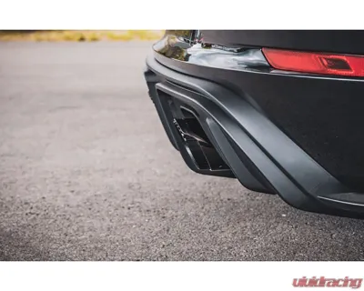 Capristo Exhaust PSE Valved Muffler w/ Black Slanted Wicrom Tips Porsche 718 GT4RS - 02PO01003031-B