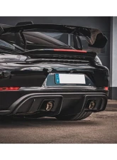 Capristo Exhaust PSE Valved Muffler w/ Black Slanted Wicrom Tips Porsche 718 GT4RS                                     - 02PO01003031-B - Image 6