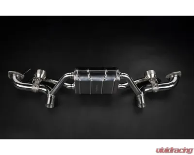 Capristo Exhaust PSE Valved Muffler w/ Black Slanted Wicrom Tips Porsche 718 GT4RS - 02PO01003031-B