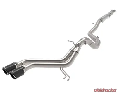 Takeda 2-1/2" - 3" 304 Stainless Catback Exhaust System w/ Carbon Fiber Tips Hyundai Veloster L4 1.6L 2013-2017 - 49-37018-C