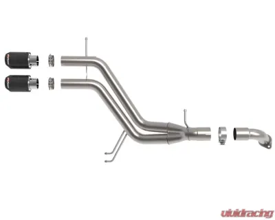 Takeda 2-1/2" 304 Stainless Axle-Back Exhaust System w/ Carbon Fiber Tips Hyundai Veloster L4 1.6L 2013-2017 - 49-37019-C