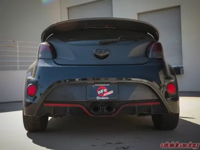 Takeda 2-1/2" 304 Stainless Axle-Back Exhaust System w/ Blue Flame Tips Hyundai Veloster L4 1.6L 2013-2017 - 49-37019-L