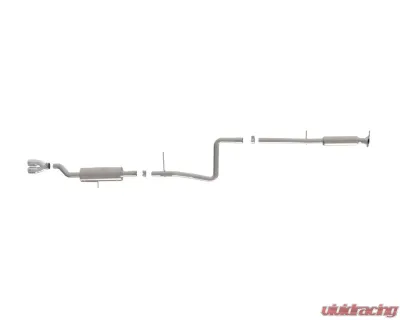 Takeda 2.25" 304 Stainless Catback Exhaust System w/ Polished Tip Ford Fiesta L4 1.6L 2014-2019 - 49-33134-P
