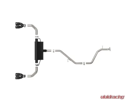 Takeda Stainless Steel Catback Exhaust System w/ Black Tip Lexus UX200 L4 2.0L 2019-2022 - 49-36054-B
