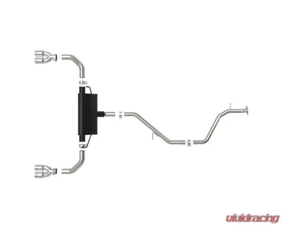 Takeda Stainless Steel Catback Exhaust System w/ Polished Tip Lexus UX200 L4 2.0L 2019-2022 - 49-36054-P