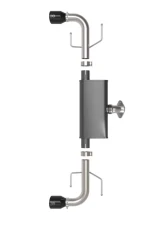 Takeda Takeda 2-1/2" 304 Stainless Steel Axleback Exhaust System with Black Tips Mazda CX-5 L4-2.5/2.5L t 2017-2024                                     - 49-37021-B - Image 5