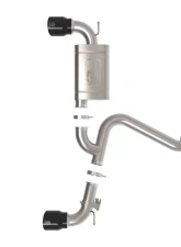 Takeda 3" 304 Stainless Axle-Back Exhaust System w/ Black Tips Hyundai Kona N L4 2.0L (t) 2022-2023                                     - 49-37032-B - Image 2