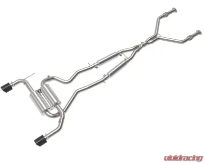 Takeda 2.5" 304 Stainless Catback Exhaust System w/ Carbon Fiber Tips Infiniti Q50 V6 3.7L 2014-2015 - 49-36136-C