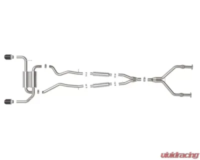 Takeda 2.5" 304 Stainless Catback Exhaust System w/ Carbon Fiber Tips Infiniti Q50 V6 3.7L 2014-2015 - 49-36136-C