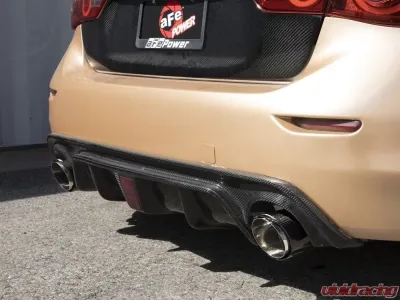 Takeda 2.5" 304 Stainless Catback Exhaust System w/ Carbon Fiber Tips Infiniti Q50 V6 3.7L 2014-2015 - 49-36136-C