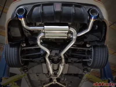 Takeda 2.5" 304 Stainless Catback Exhaust System w/ Blue Flame Tips Infiniti Q50 V6 3.7L 2014-2015 - 49-36136-L