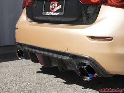 Takeda 2.5" 304 Stainless Catback Exhaust System w/ Blue Flame Tips Infiniti Q50 V6 3.7L 2014-2015 - 49-36136-L
