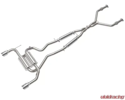 Takeda 2.5" 304 Stainless Catback Exhaust System w/ Polished Tips Infiniti Q50 V6 3.7L 2014-2015 - 49-36136-P