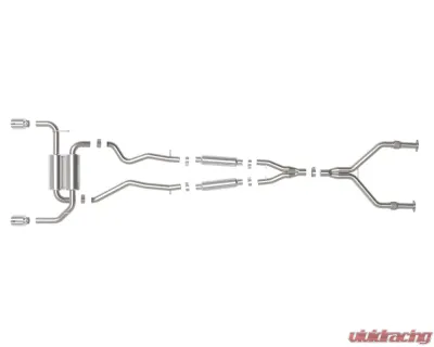 Takeda 2.5" 304 Stainless Catback Exhaust System w/ Polished Tips Infiniti Q50 V6 3.7L 2014-2015 - 49-36136-P