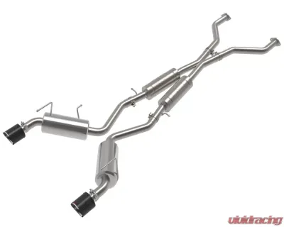 Takeda 2.5" 304 Stainless Catback Exhaust System w/ Carbon Fiber Tips Nissan 370Z V6 3.7L 2009-2020 - 49-36139-C