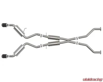 Takeda 2.5" 304 Stainless Catback Exhaust System w/ Carbon Fiber Tips Nissan 370Z V6 3.7L 2009-2020 - 49-36139-C