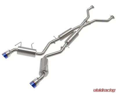 Takeda 2.5" 304 Stainless Catback Exhaust System w/ Blue Flame Tips Nissan 370Z V6 3.7L 2009-2020 - 49-36139-L