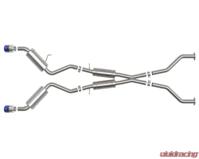 Takeda 2.5" 304 Stainless Catback Exhaust System w/ Blue Flame Tips Nissan 370Z V6 3.7L 2009-2020 - 49-36139-L