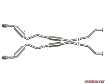 Takeda 2.5" 304 Stainless Catback Exhaust System w/ Polished Tips Nissan 370Z V6 3.7L 2009-2020 - 49-36139-P