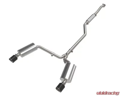 Takeda 2.5" - 2.25" 304 Stainless Catback Exhaust System w/ Carbon Fiber Tips Acura TSX L4 2.4L 2009-2014 - 49-36629-C