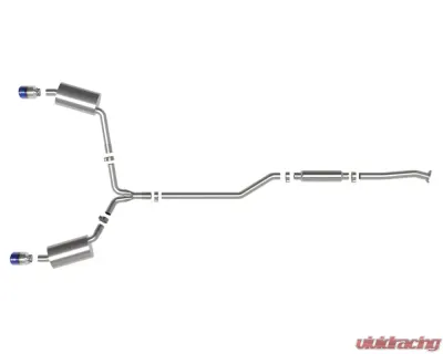 Takeda 2.5" - 2.25" 304 Stainless Catback Exhaust System w/ Blue Flame Tips Acura TSX L4 2.4L 2009-2014 - 49-36629-L