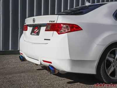 Takeda 2.5" - 2.25" 304 Stainless Catback Exhaust System w/ Blue Flame Tips Acura TSX L4 2.4L 2009-2014 - 49-36629-L