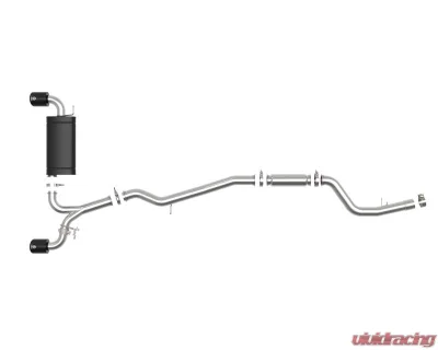 Takeda 3' to 2-1/2" 304 Stainless Steel Catback Exhaust System with Black Tips Toyota GR Supra A90 L6-3.0L t 2020-2024 - 49-36043-B