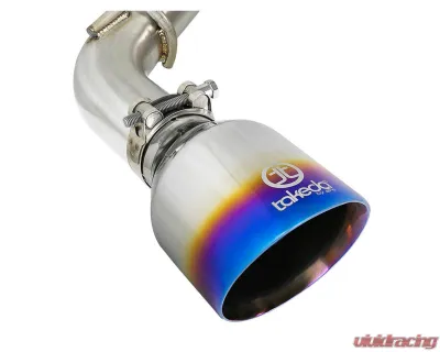 Takeda 2-1/2" 304 Stainless Steel Axleback Exhaust System with Blue Flame Tips Infiniti Q50 V6-3.0L tt 2016-2024 - 49-36130NM-L