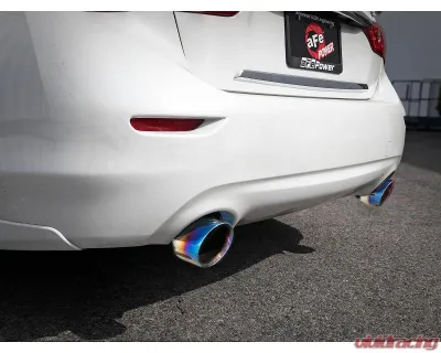 Takeda 2-1/2" 304 Stainless Steel Axleback Exhaust System with Blue Flame Tips Infiniti Q50 V6-3.0L tt 2016-2024 - 49-36130NM-L