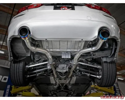 Takeda 2-1/2" 304 Stainless Steel Axleback Exhaust System with Blue Flame Tips Infiniti Q50 V6-3.0L tt 2016-2024 - 49-36130NM-L