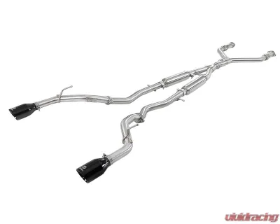 Takeda 2-1/2" 304 Stainless Steel Catback Exhaust System with Black Tips Infiniti Q50 Gas V6-3.0L tt 2016-2024 - 49-36132NM-B