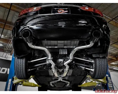 Takeda 2-1/2" 304 Stainless Steel Catback Exhaust System with Black Tips Infiniti Q50 Gas V6-3.0L tt 2016-2024 - 49-36132NM-B