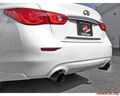 Takeda 2-1/2" 304 Stainless Steel Catback Exhaust System with Black Tips Infiniti Q50 Gas V6-3.0L tt 2016-2024 - 49-36132NM-B