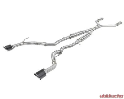 Takeda 2-1/2" 304 Stainless Steel Catback Exhaust System with Carbon Fiber Tips Infiniti Q50 Gas V6-3.0L tt 2016-2024 - 49-36132NM-C