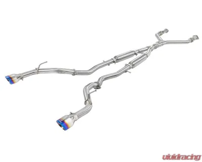 Takeda 2-1/2" 304 Stainless Steel Catback Exhaust System with Blue Flame Tips Infiniti Q50 Gas V6-3.0L tt 2016-2024 - 49-36132NM-L