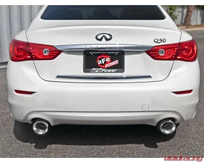 Takeda 2-1/2" 304 Stainless Steel Catback Exhaust System with Polished Tips Infiniti Q50 Gas V6-3.0L tt 2016-2024 - 49-36132NM-P