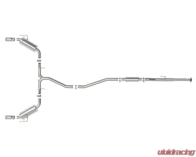Takeda 2-1/2" to 2-1/4" 304 Stainless Steel Catback Exhaust System wit Polished Tips Honda Civic Sedan 22-24 L4-1.5L t 2022-2024 - 49-36628-P