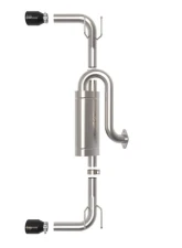 Takeda 2-1/2" 304 Stainless Steel Axleback Exhaust System with Black Tips Mazda 3 Hatchback L4-2.5L | 2.5L t 2019-2024                                     - 49-37023-B - Image 3