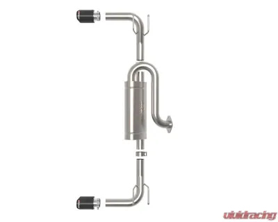 Takeda 2-1/2" 304 Stainless Steel Axleback Exhaust System with Carbon Fiber Tips Mazda 3 Hatchback L4-2.5L | 2.5L t 2019-2024 - 49-37023-C