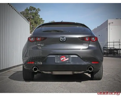Takeda 2-1/2" 304 Stainless Steel Axleback Exhaust System with Polished Tips Mazda 3 Hatchback L4-2.5L | 2.5L t 2019-2024 - 49-37023-P