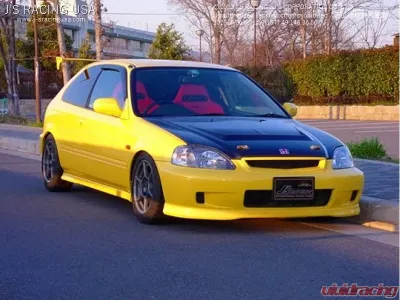 J's Racing Type-S Full Carbon Ventilated Bonnet Honda Civic EK9 Late Model 1998-2001 - ABS-H5K-CC